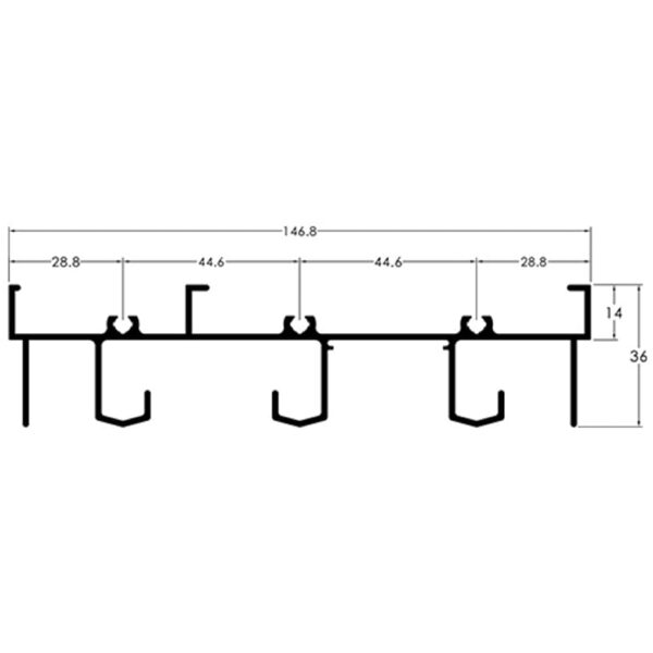 TRILHO SUPERIOR 3F - PRETO
