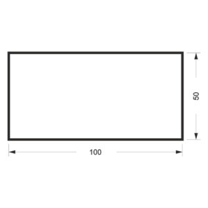 TUBO RETANGULAR 50X100MM #1,40MM - PRETO