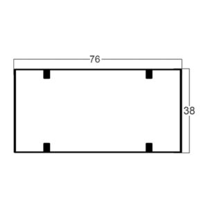 TUBO RETANGULAR 76X38MM COM REFORÇO - BRANCO