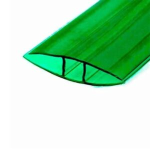 PERFIL H DE POLICARBONATO ALVEOLAR - VERDE - BARRA 6M.