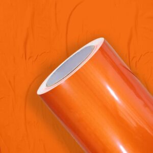VINIL REFLETIVO RECORTE PET LARANJA COM FILME 100 MICRONS E LINER 100G EM ROLO DE 1,24X45,7M