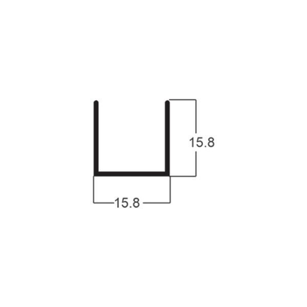 PERFIL U 5/8 15X15MM # 1,00MM - BRANCO
