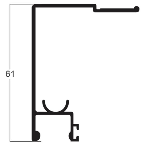 TRILHO SUPERIOR- LEVE - 60MM/10MM - BRANCO