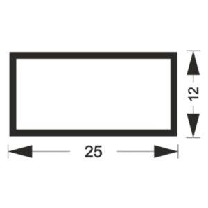 TUBO RETANGULAR 25,40X12,70 - 0,70MM" - BRANCO