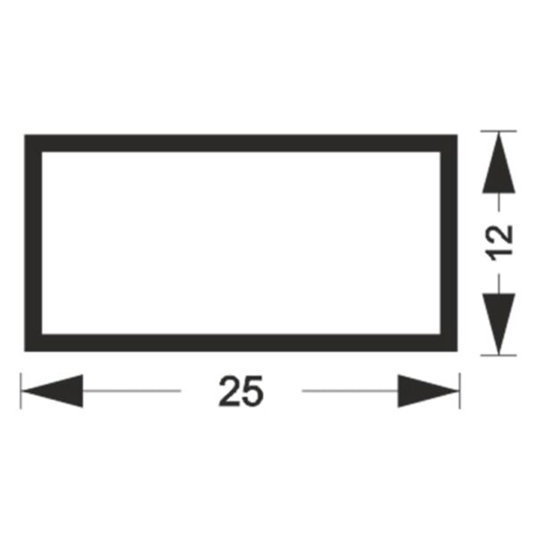 TUBO RETANGULAR 25,40X12,70 - 0,70MM" - BRANCO