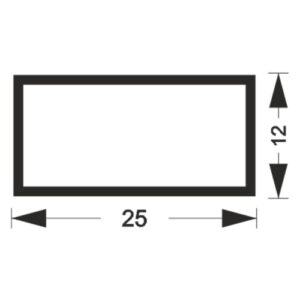 TUBO RETANGULAR 25,40X12,70 - 0,70MM" - PRETO