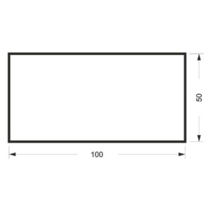 TUBO RETANGULAR 50X100MM #1,40MM - BRANCO