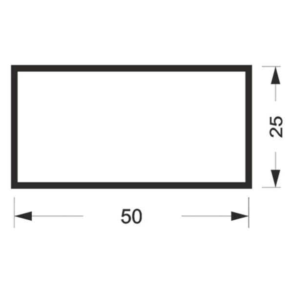 TUBO RETANGULAR 25X50MM #1,00MM - BRANCO