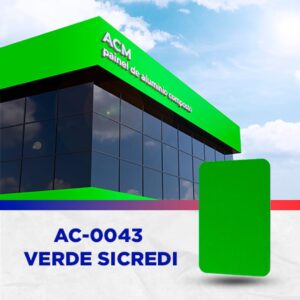 PAINEL ACM - VERDE SICREDI BANK FOSCO - 1.220 X 5.000MM, 3MM