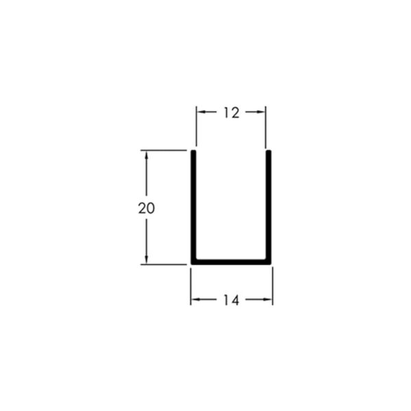 PERFIL U 20X14MM - BRANCO