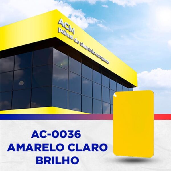 PAINEL ACM - AMARELO CLARO BRILHO - 1.220 X 5.000MM, 3MM